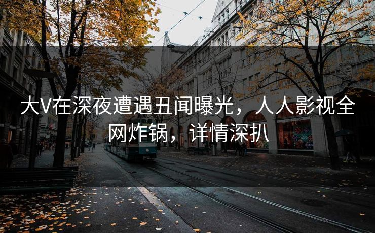 大V在深夜遭遇丑闻曝光，人人影视全网炸锅，详情深扒